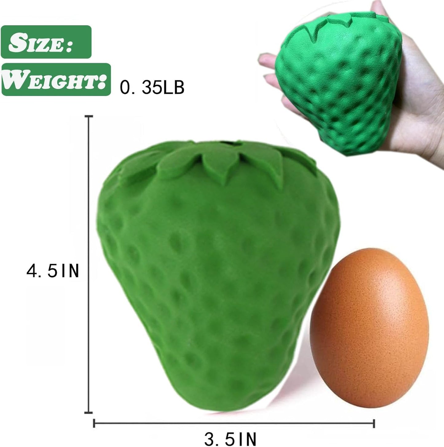 Strawberry Dog Chew Toy Durable Dog Treat Dispenser Interactive Toys IQ Training Mental Enrichment Rubber Dog Dental Cleaning Toys For Small Medium Large Breed