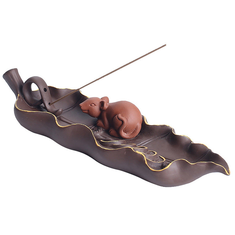 Flat Ceramic Incense Ash Tray Holder