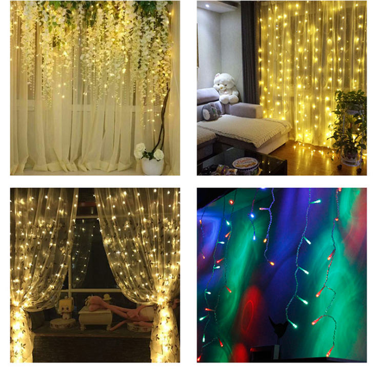 Window Curtain String Lights