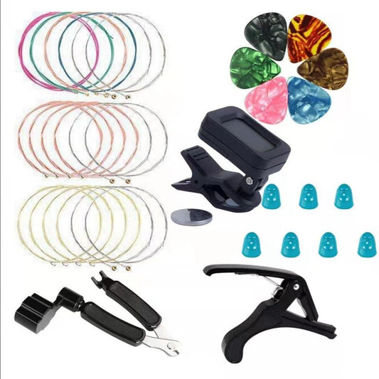 Guitar Accessories Set Capo Tuner Picks Three-in-one String Cutter
